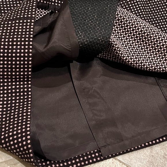 Ann Taylor Wool Brown Pink Polka Dot Belted A Line Skirt Size 16 Knee Length - Picture 4 of 11